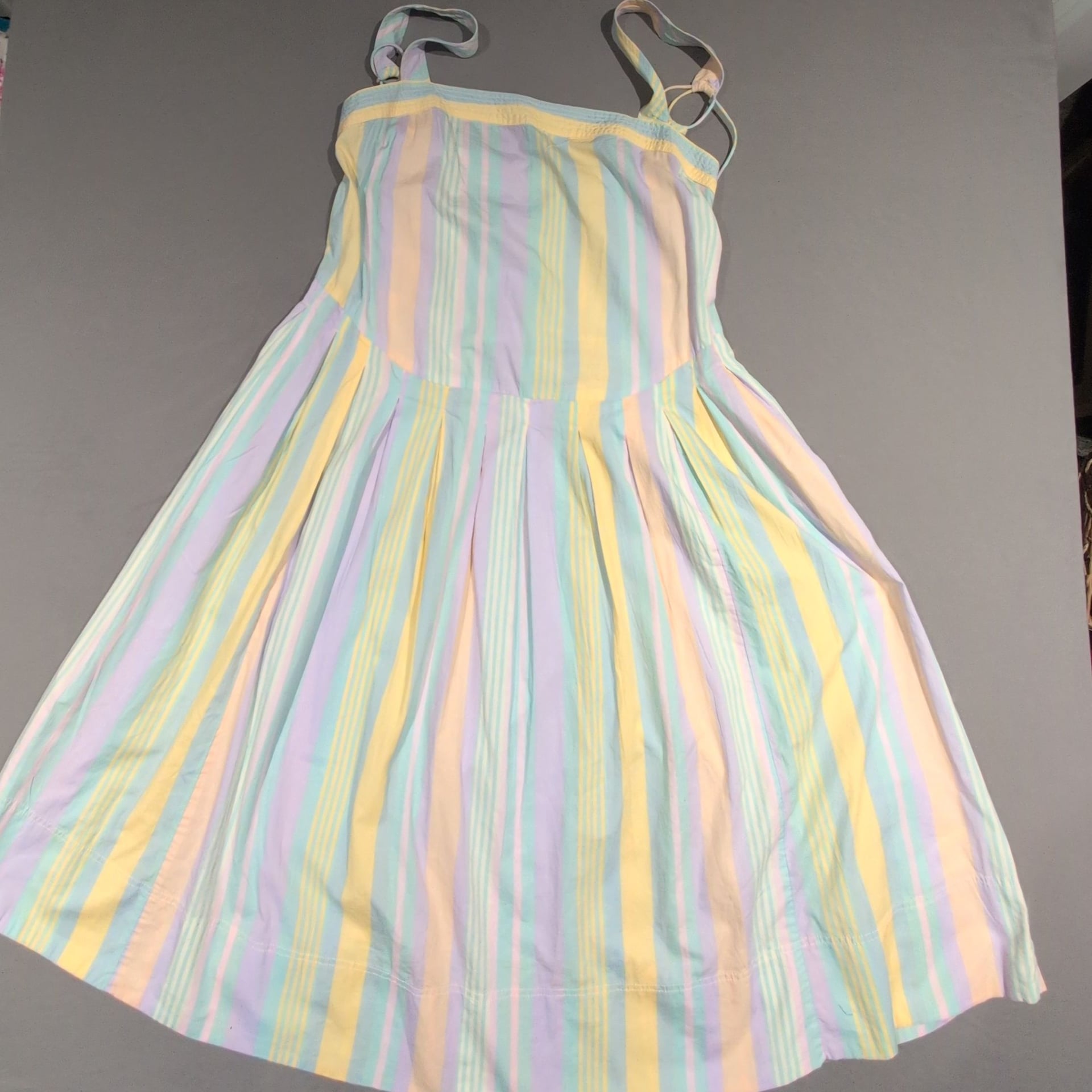 Free People Primavera Stripe Cotton Midi Dress Pastel Combo Size M New With Tags 3