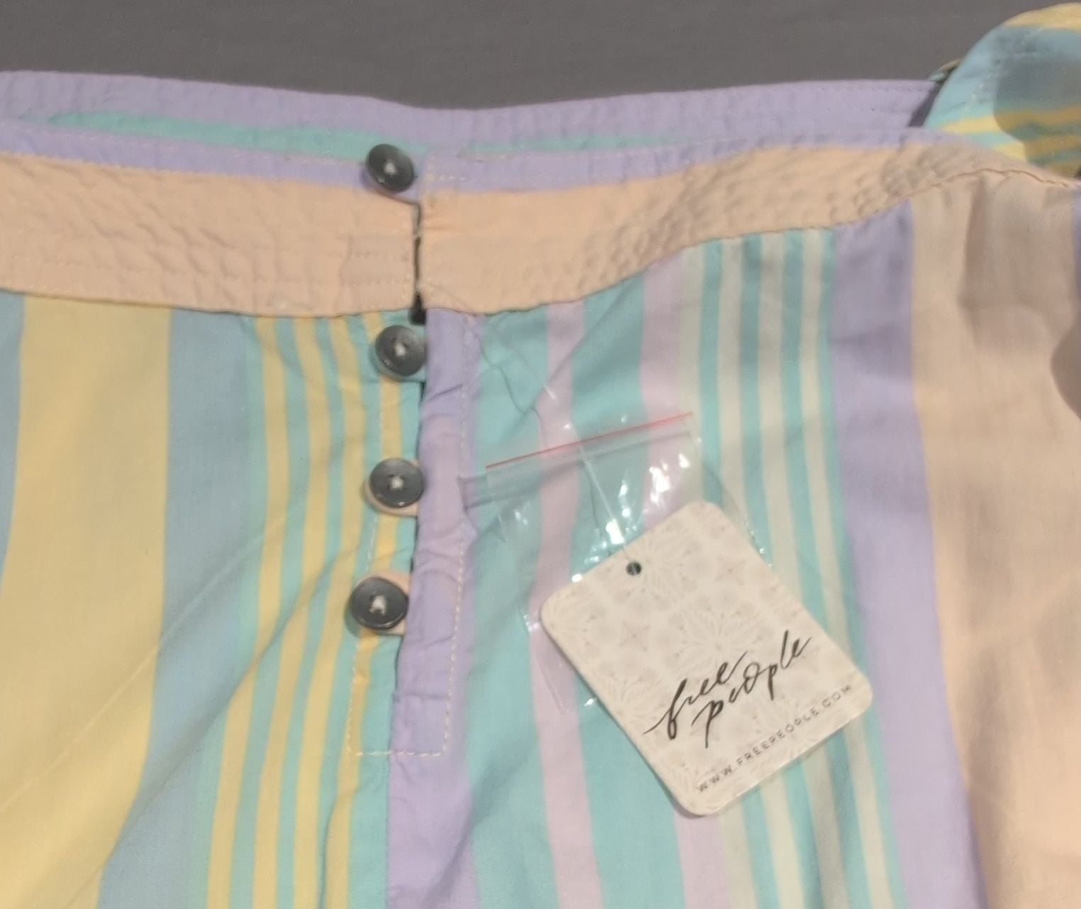 Free People Primavera Stripe Cotton Midi Dress Pastel Combo Size M New With Tags 6