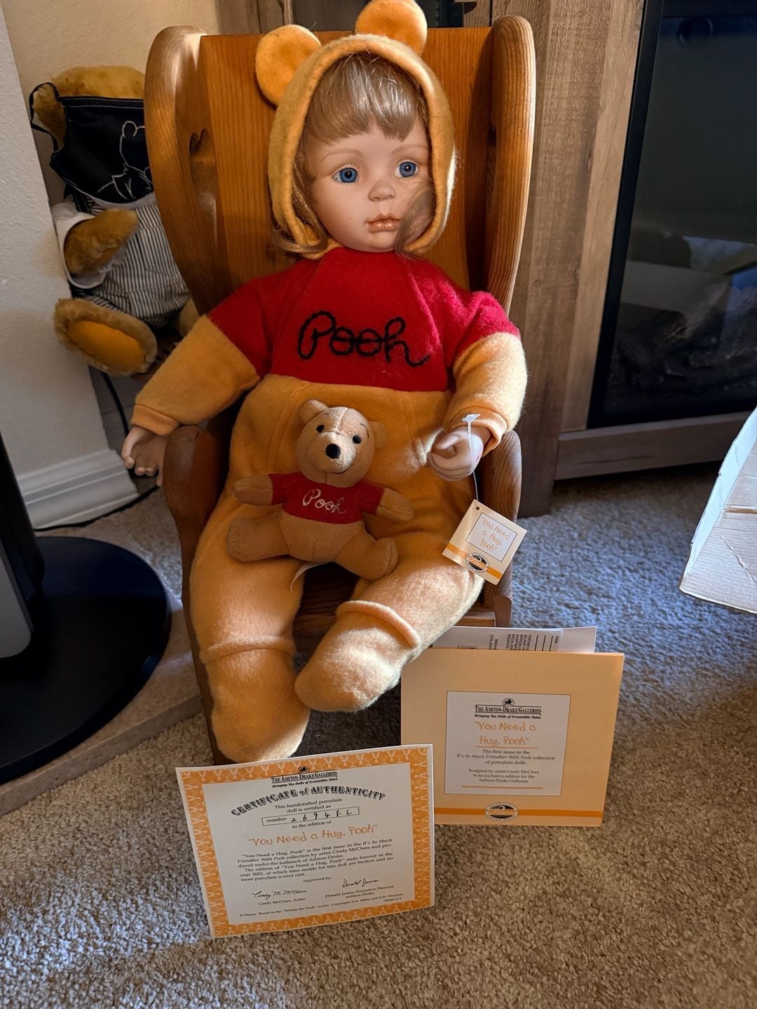 The Ashton-Drake Galleries Cindy McClure Porcelain Doll "You Need a Hug, Pooh" 1