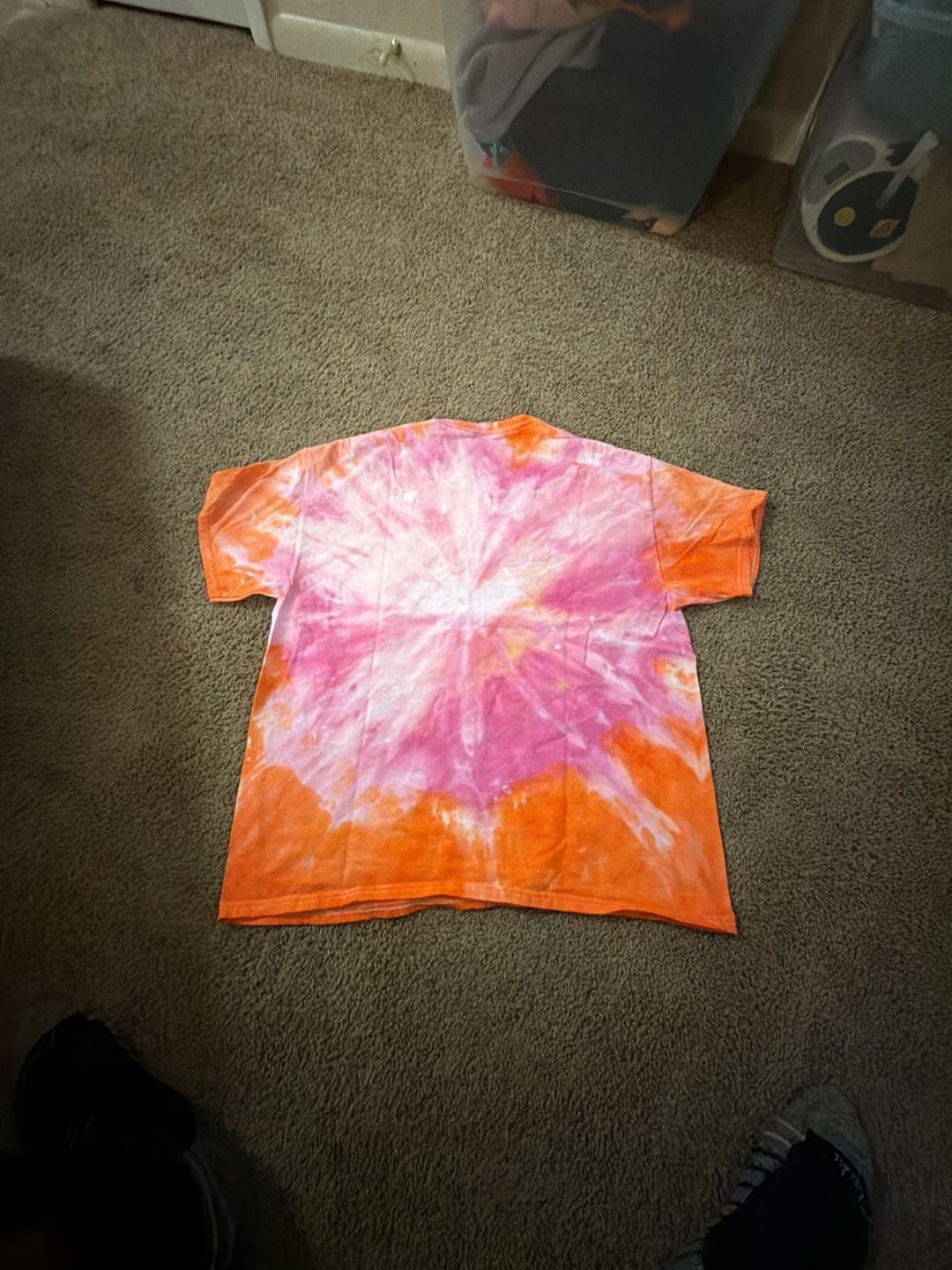 Gildan Ultra Cotton Pink And Orange Tie Dye T-Shirt Size XL 3