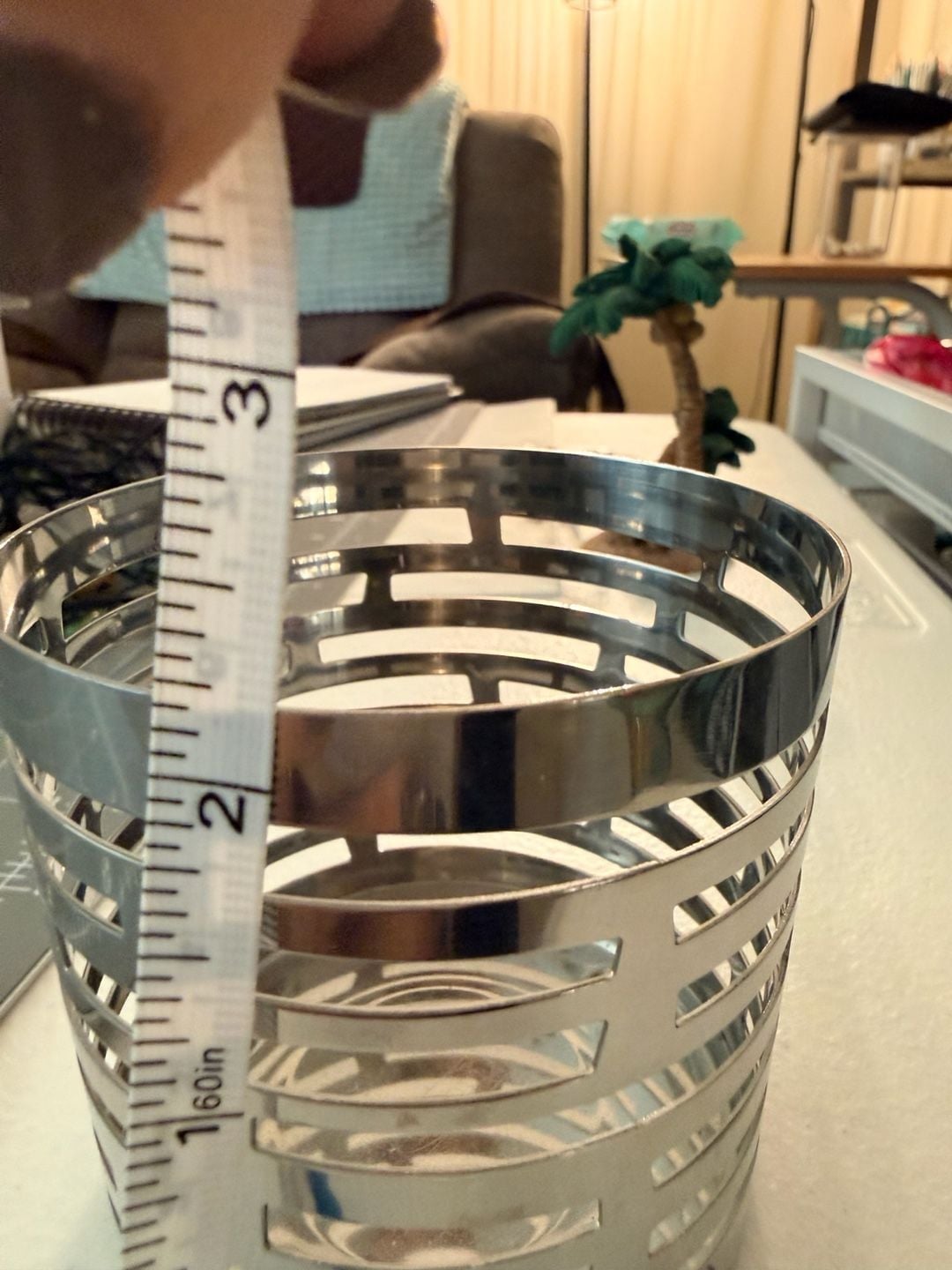 IKEA Stainless Steel Metal Cutout Candle Holder Vase Container 4
