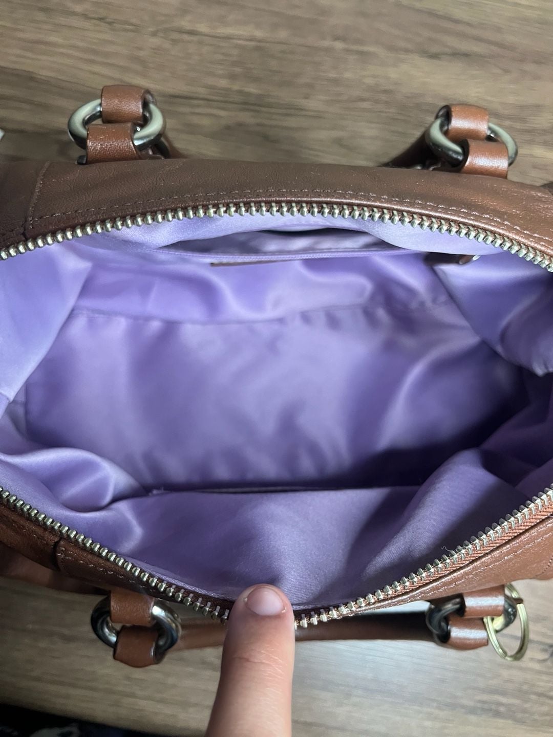 Coach Ashley Brown Leather Pleated Satchel Handbag 10