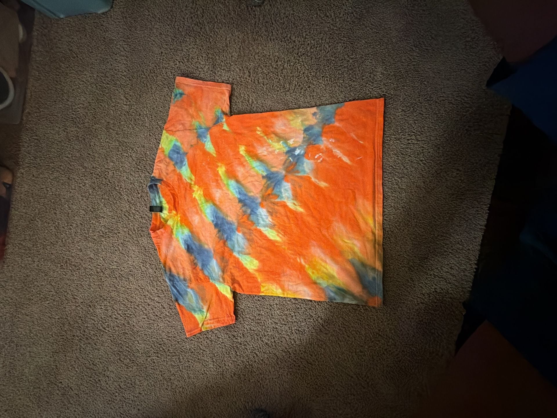 Gildan Ultra Cotton Orange And Blue Tie Dye T-Shirt 2