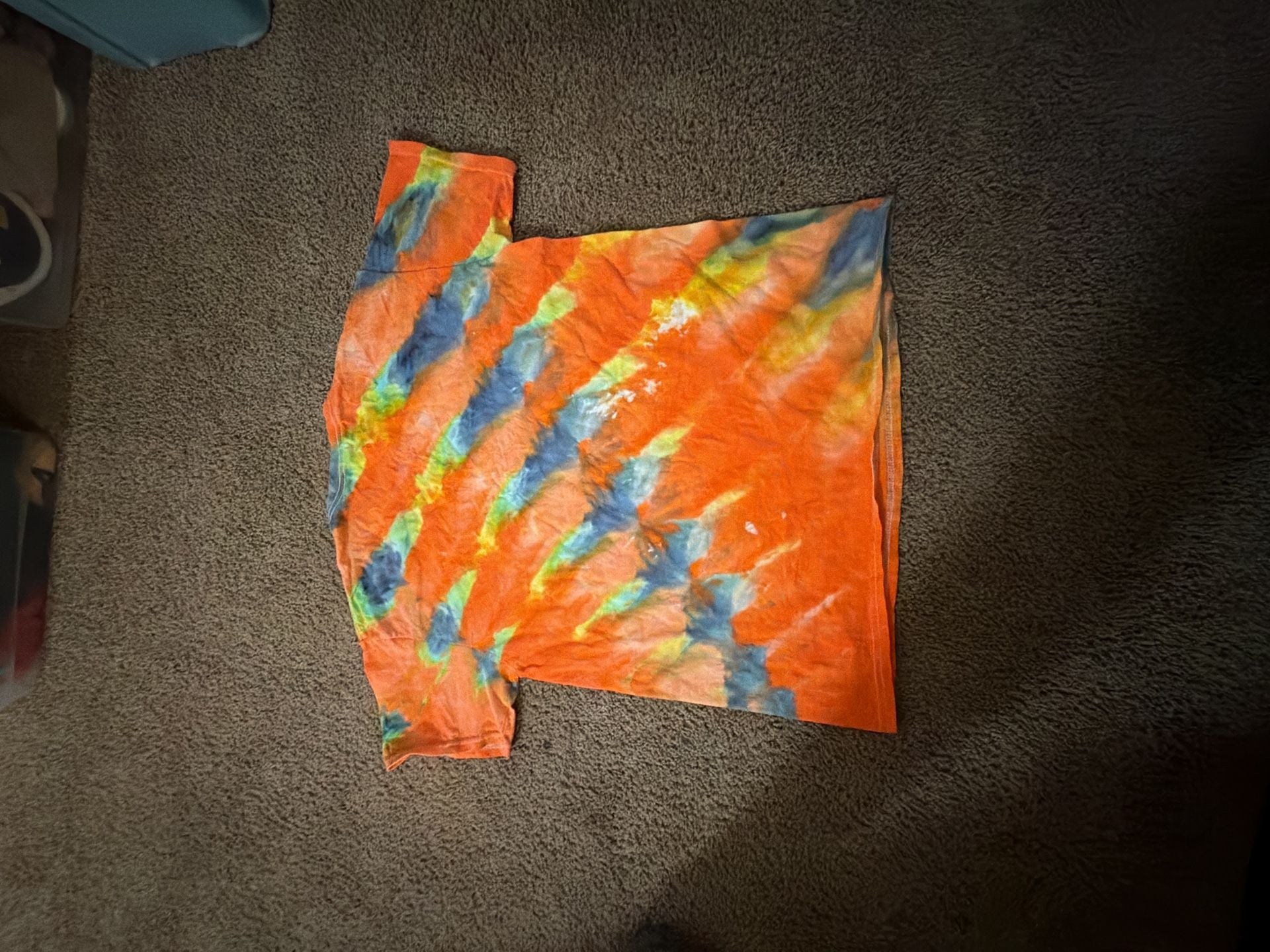 Gildan Ultra Cotton Orange And Blue Tie Dye T-Shirt 3