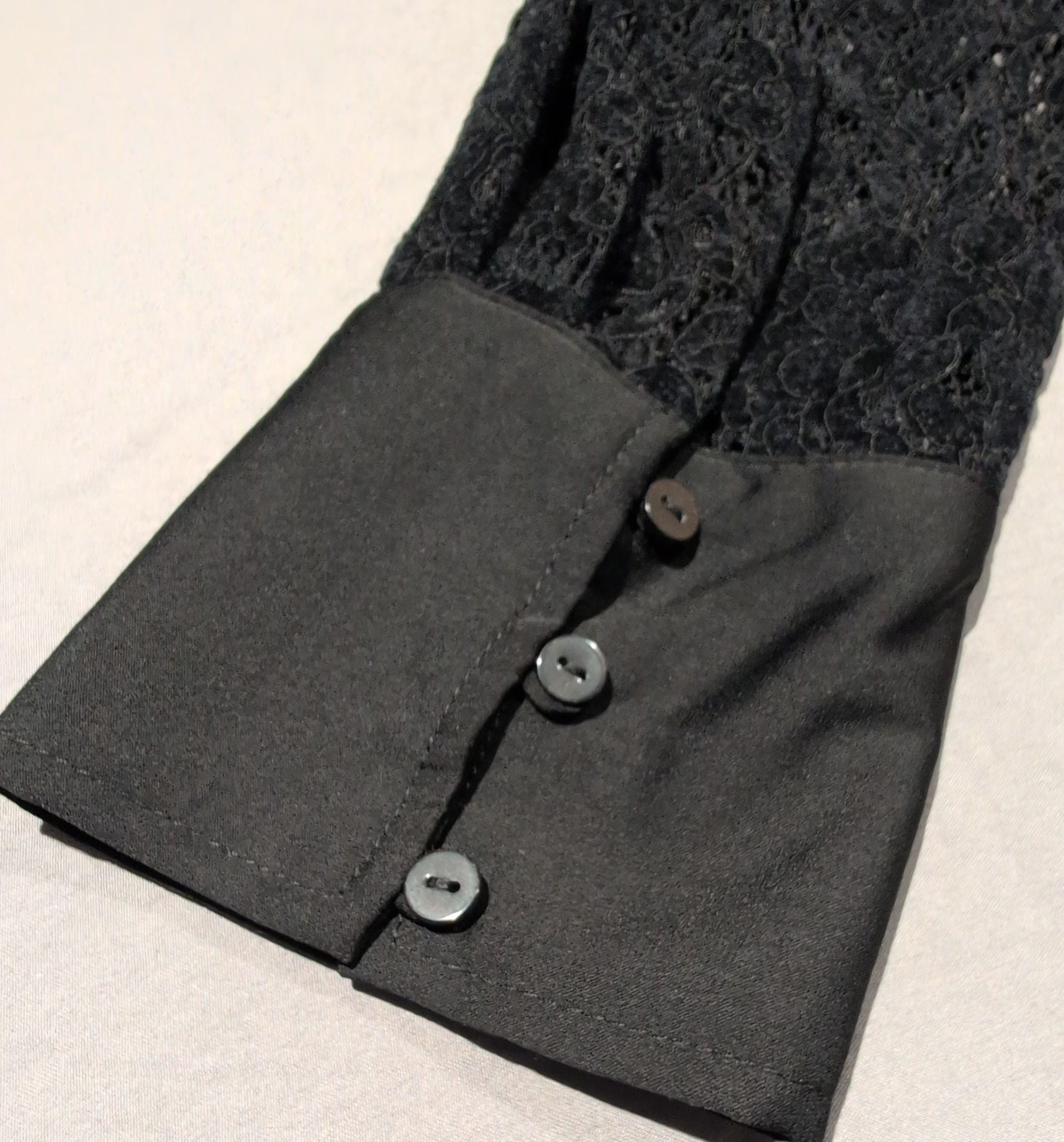 Free People Faith Lace Button Down Shirt Black Size XS New 6