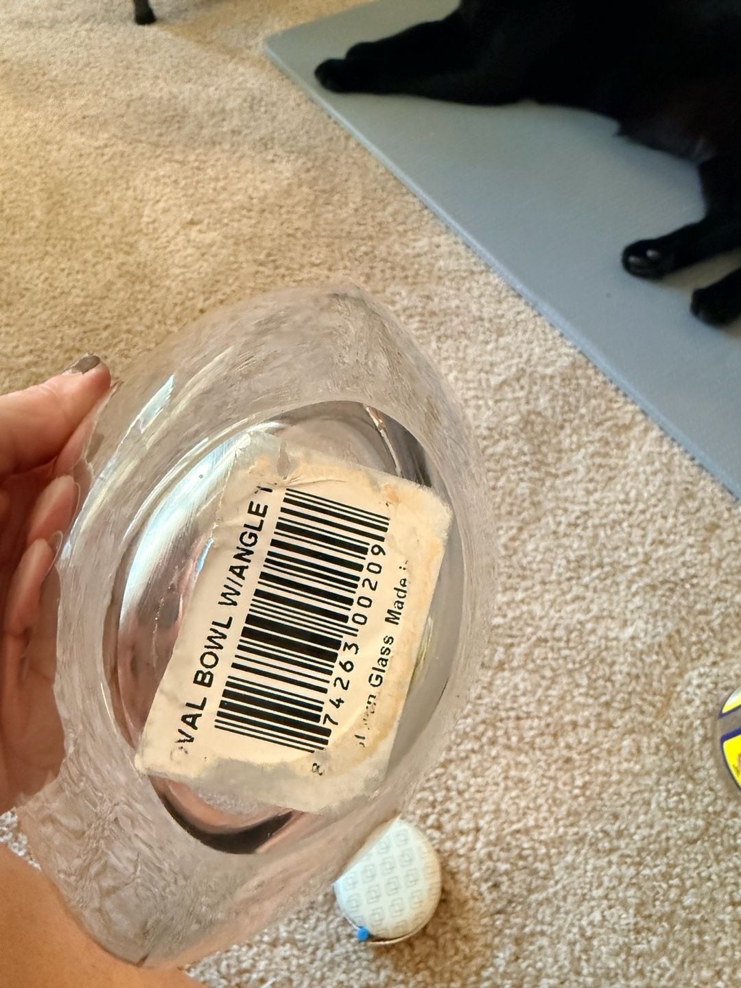 Clear Glass Slanted Oval Bowl with Angle Top 3