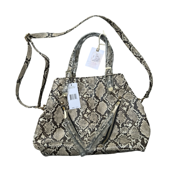 Jessica Simpson Nicole Satchel Natural Python Handbag