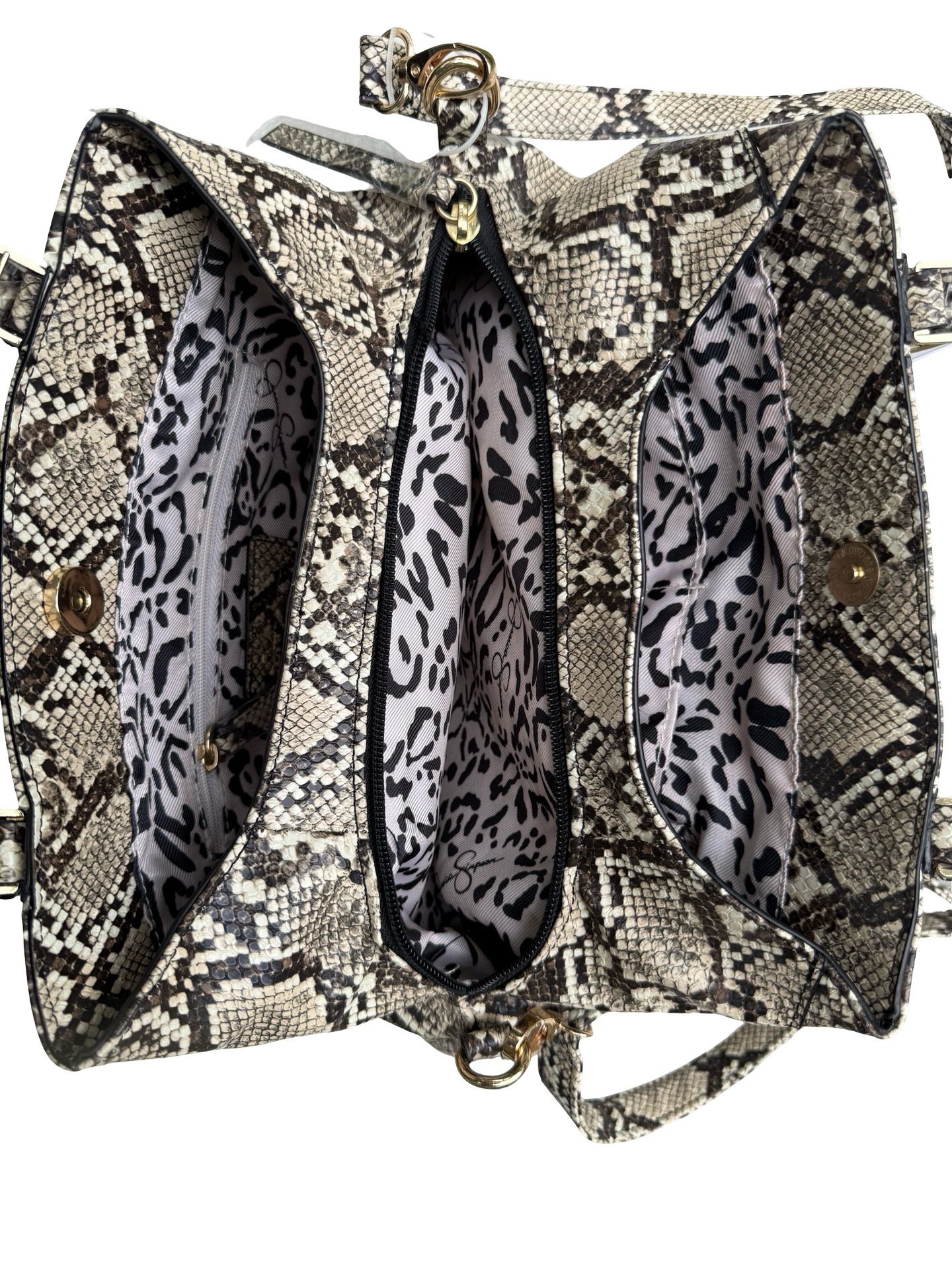 Jessica Simpson Nicole Satchel Natural Python Handbag 5