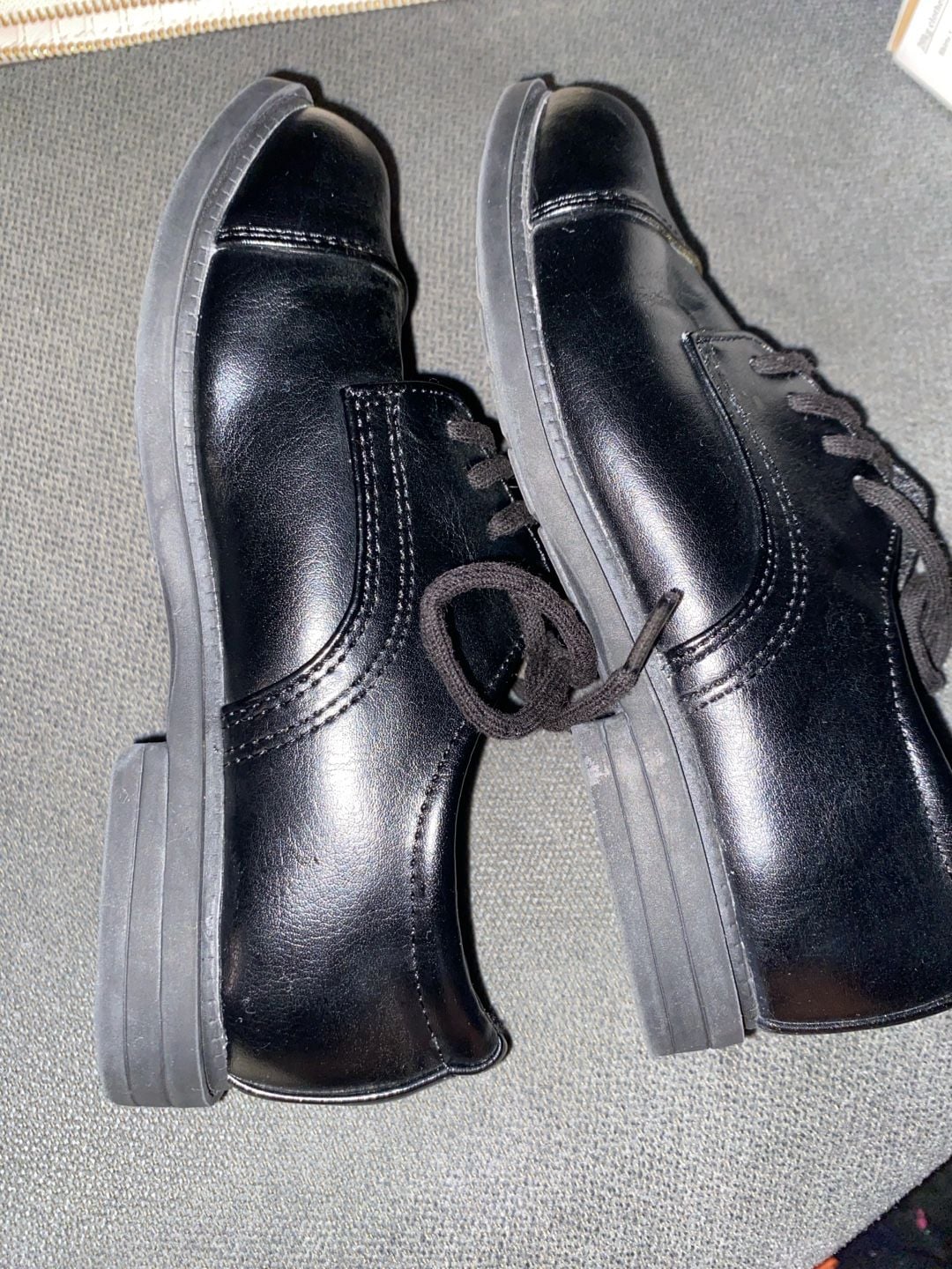 Smartfit Boys Black Cap Toe Lace-Up Dress Shoes Size 12.5 3