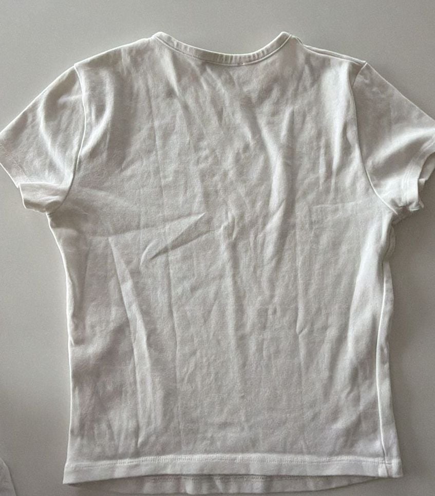 Bershka Hibiscus Flower Graphic White T-Shirt 4