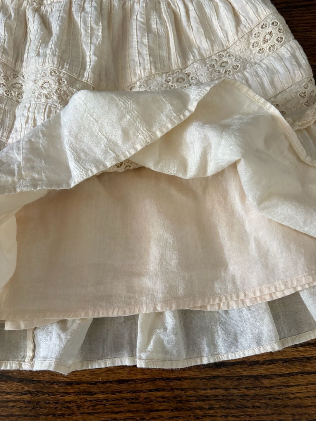 LoveShackFancy Cove Lace Eyelets Cotton Mini Skirt Ivory 3
