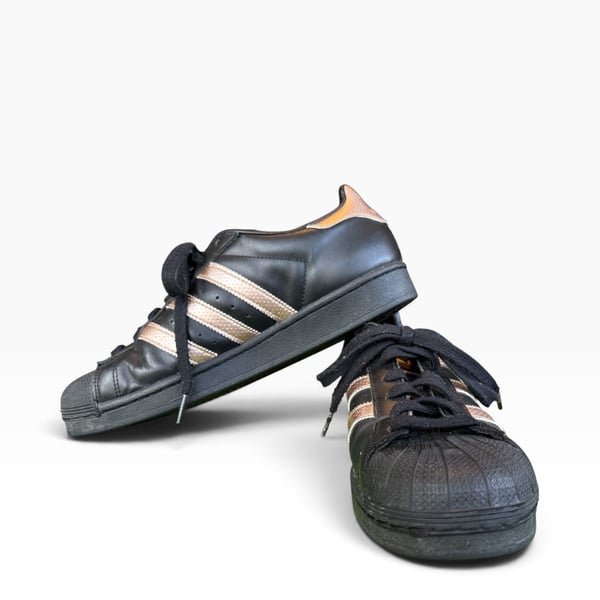 Adidas Superstar Black Rose Gold Sneakers Shoes 9
