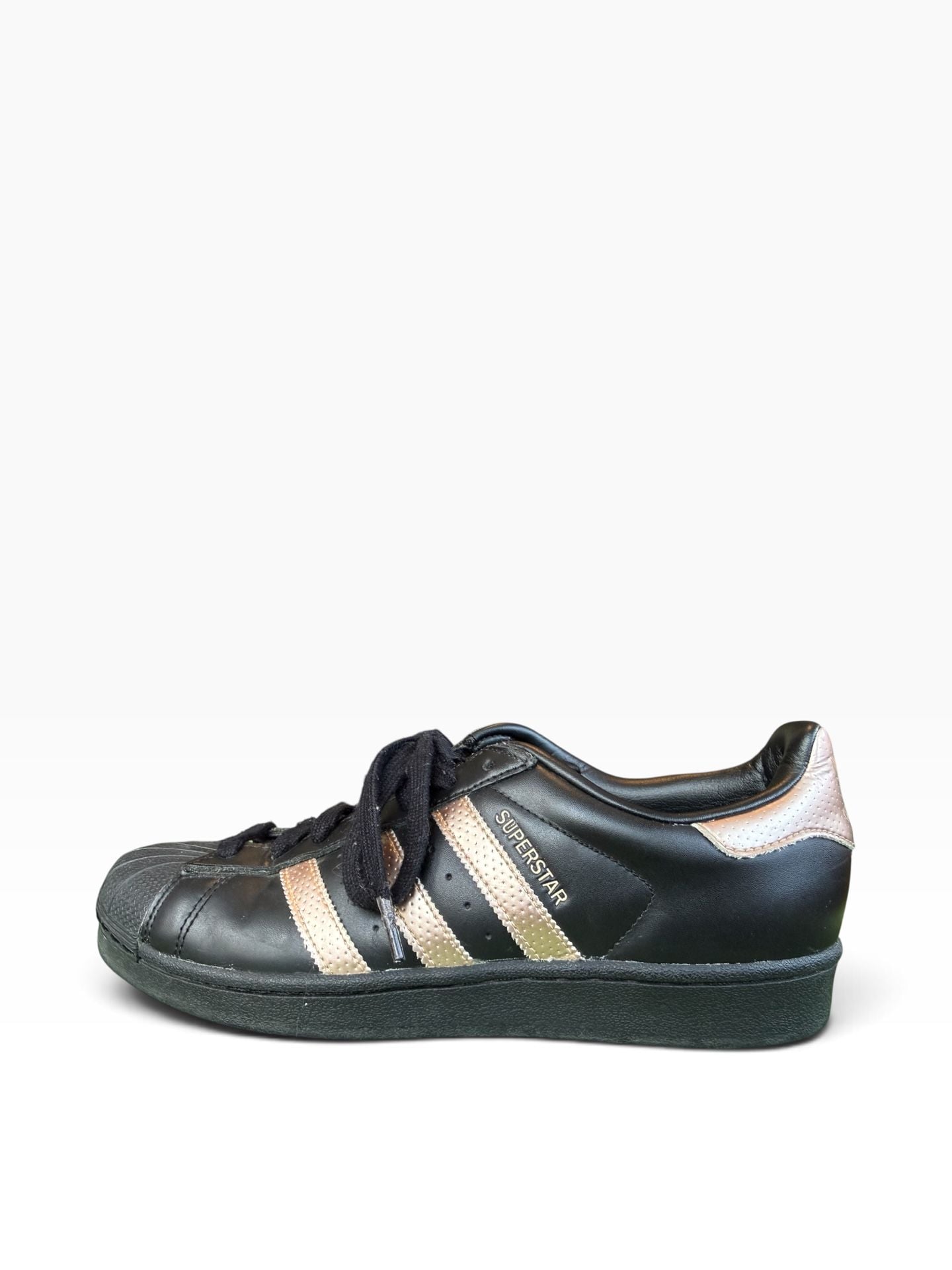Adidas Superstar Black Rose Gold Sneakers Shoes 9 3