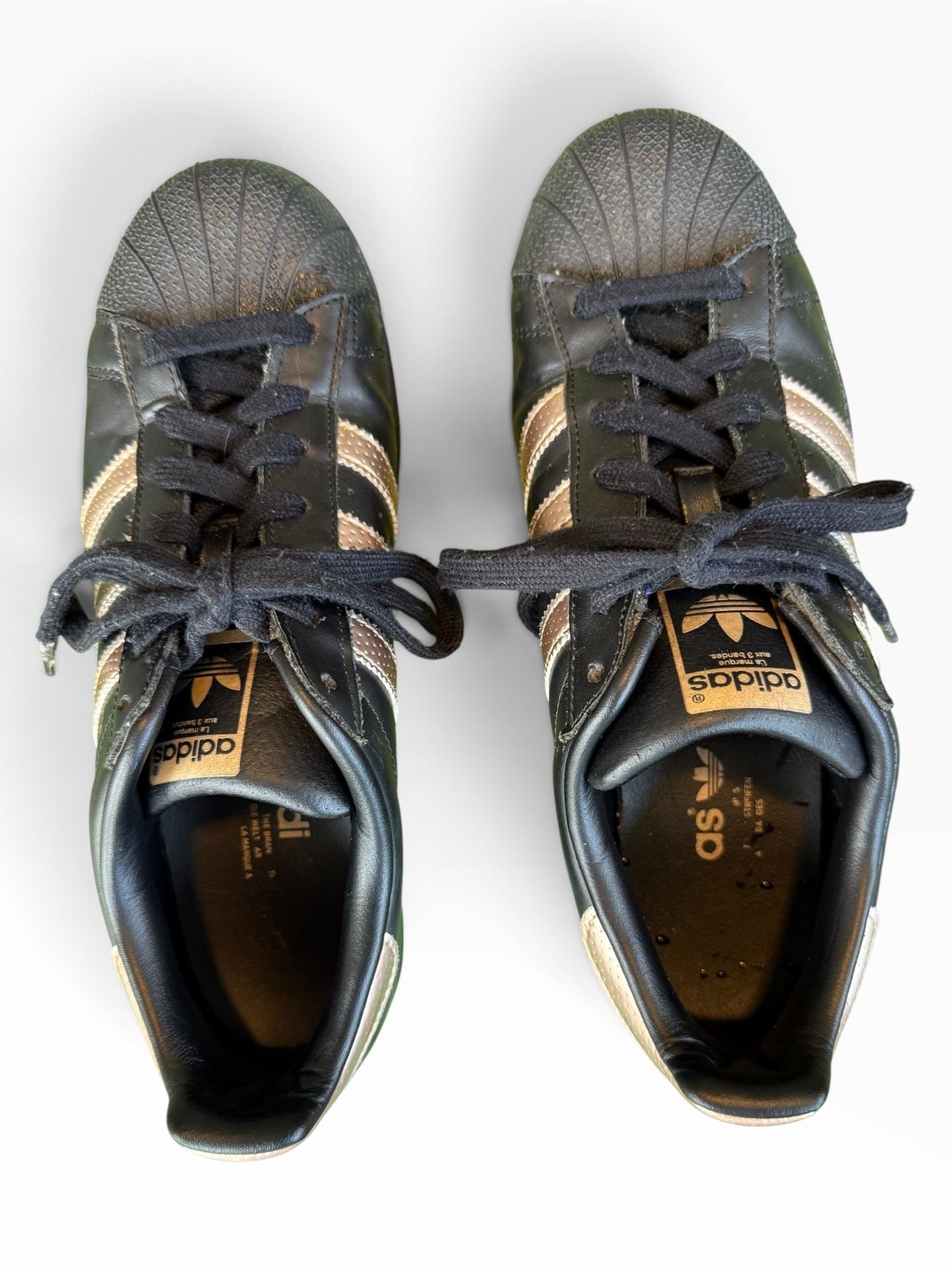 Adidas Superstar Black Rose Gold Sneakers Shoes 9 4