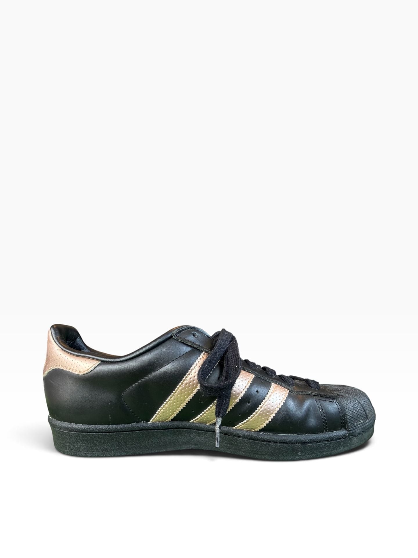 Adidas Superstar Black Rose Gold Sneakers Shoes 9 6