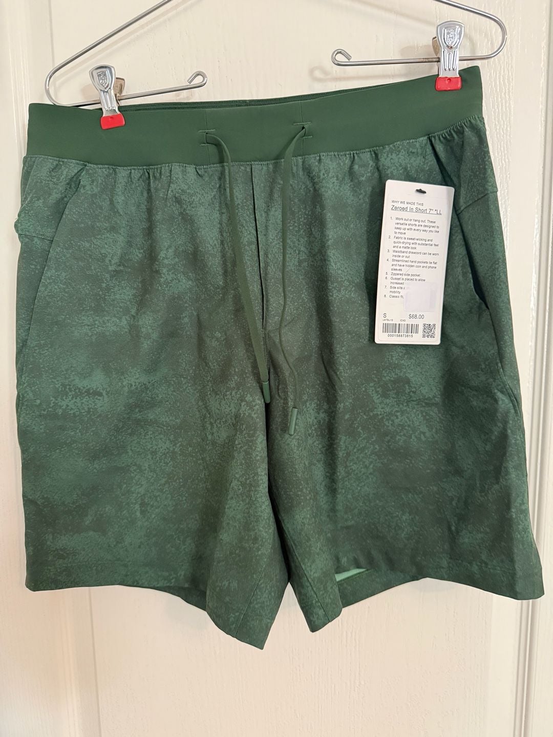 Lululemon Zeroed In Linerless Short 7" Mens Small Incline Texture Green NWT 3