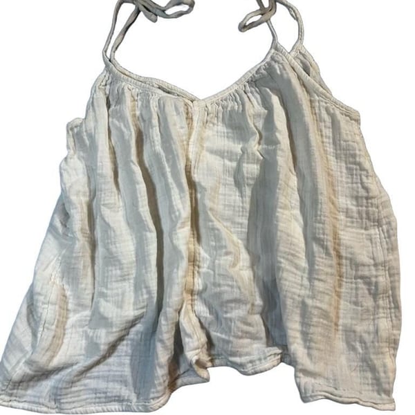 White Double Gauze Crinkle Blouse