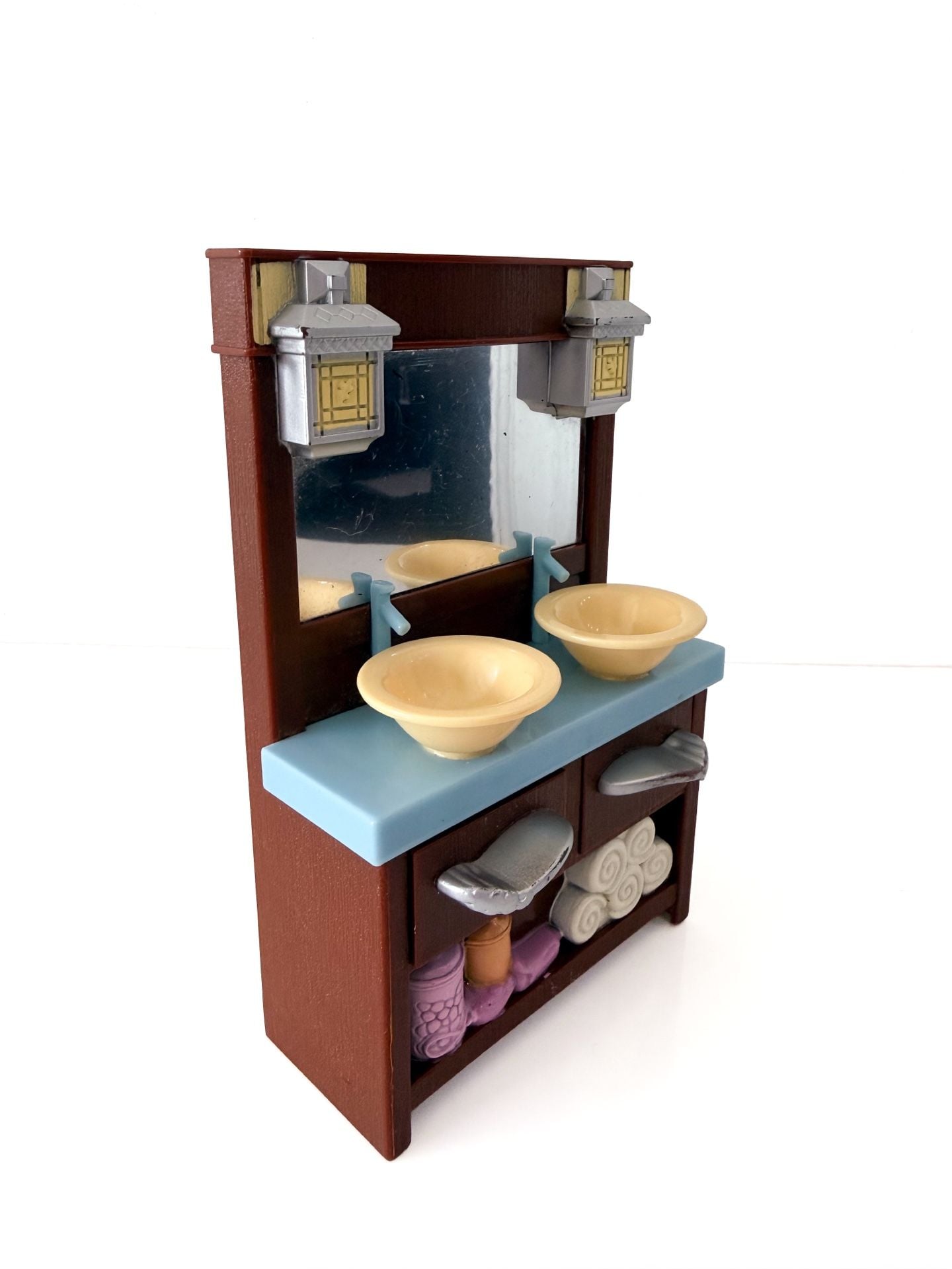 2008 Fisher-Price Loving Family Dollhouse Bathroom Vanity Double Sink Set 1