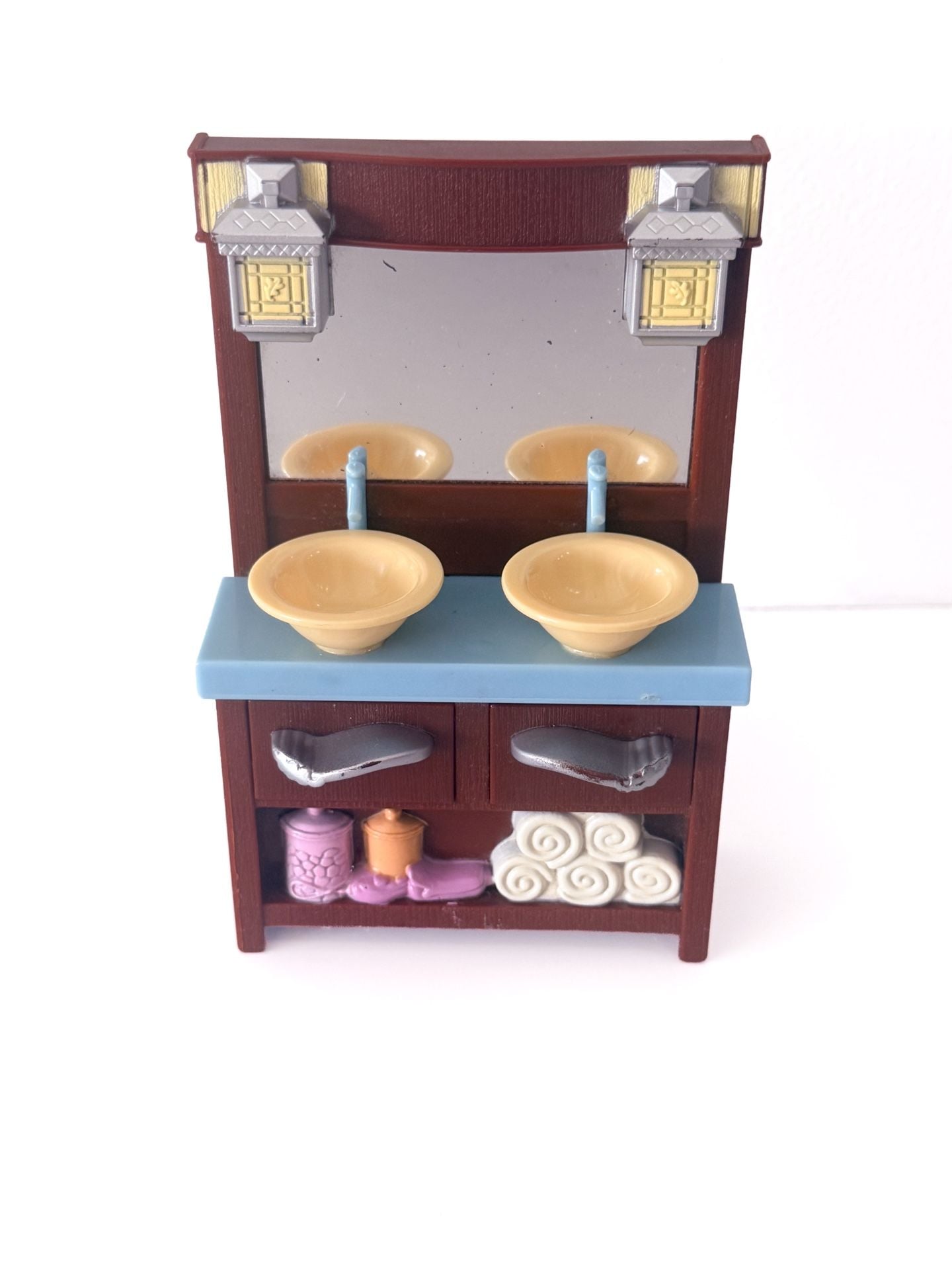 2008 Fisher-Price Loving Family Dollhouse Bathroom Vanity Double Sink Set 2