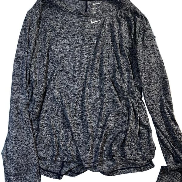 Nike Dri-Fit Women's Heathered Blue Long Sleeve Athletic Shirt 