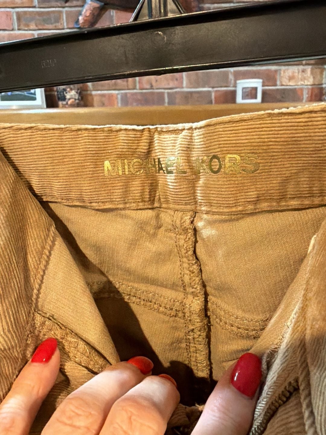 Michael Kors Women's Camel Brown Corduroy Pants Size 10 4