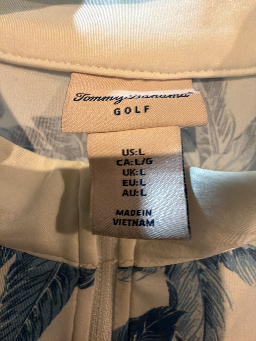 Tommy Bahama Golf Sleeveless Zip Blue Floral Tropical Print Pullover Top Large 3