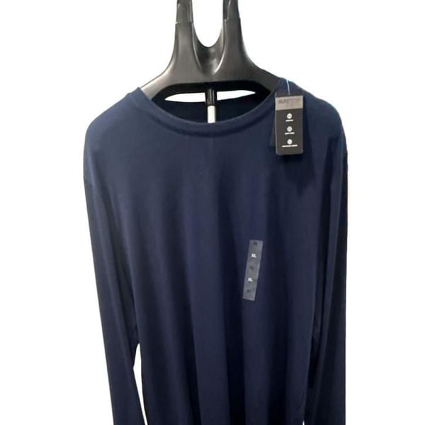 Alfani Stretch Long Sleeve Crew Neck T-Shirt Neo Navy XL-0097