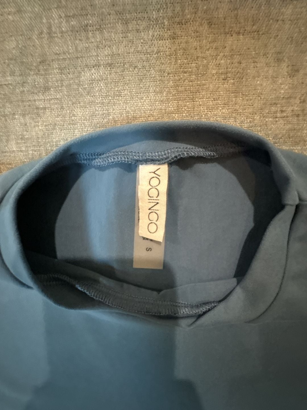 Yogincos Blue Short Sleeve Crew Neck Yoga Crop Buttery Soft T-Shirt Size Small 3