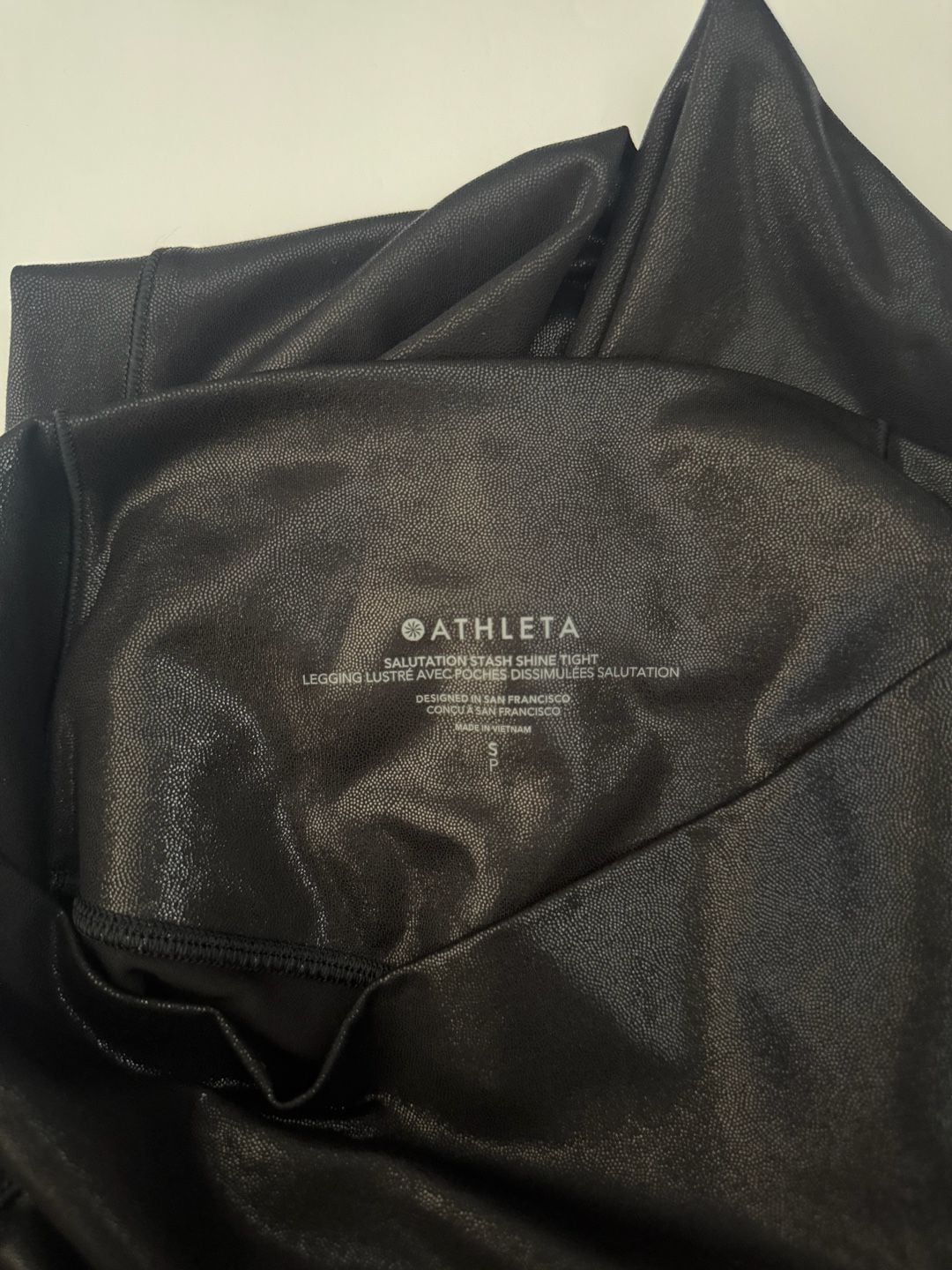 Athleta Salutation Stash Shine Tight Leggings Size S Black 6