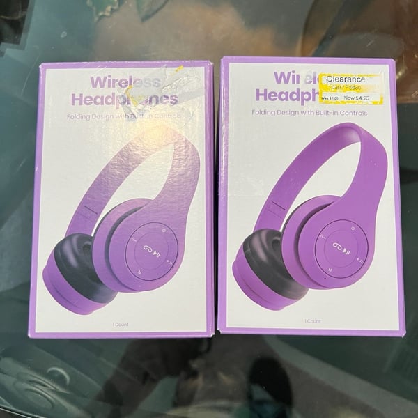 GEMS Wireless Headphones Folding Compact Design Purple