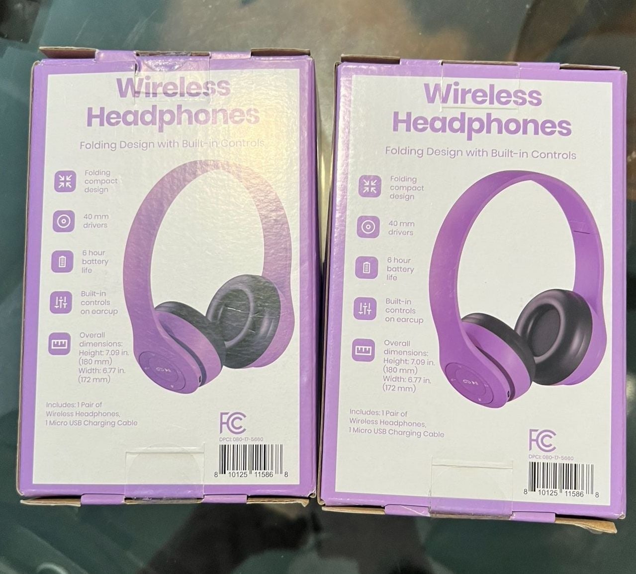 GEMS Wireless Headphones Folding Compact Design Purple 2