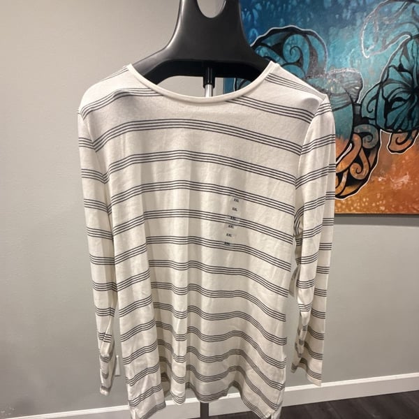 Old Navy Slim Fit Striped Long Sleeve Tee XXL-0140