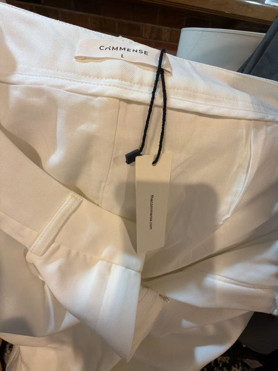 Commense White Pleated High-Waist Dress Pants 5