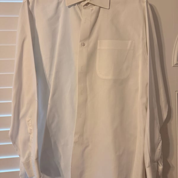 John W. Nordstrom White Tailored Fit Dress Shirt Size 16.5-34