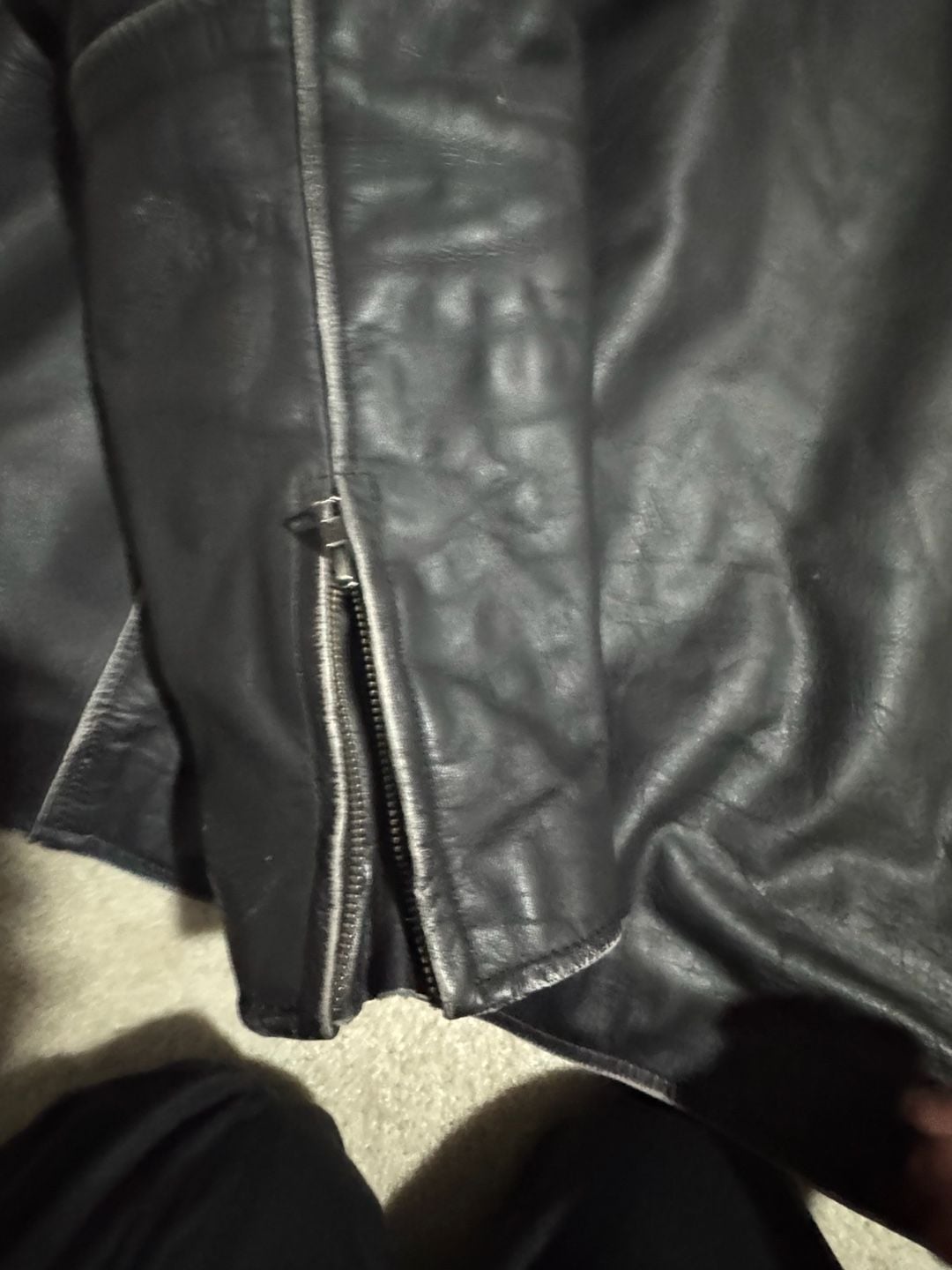 Black Brand Motorcycle Clothing Men's 2XL Distressed Black Leather Jacket 8