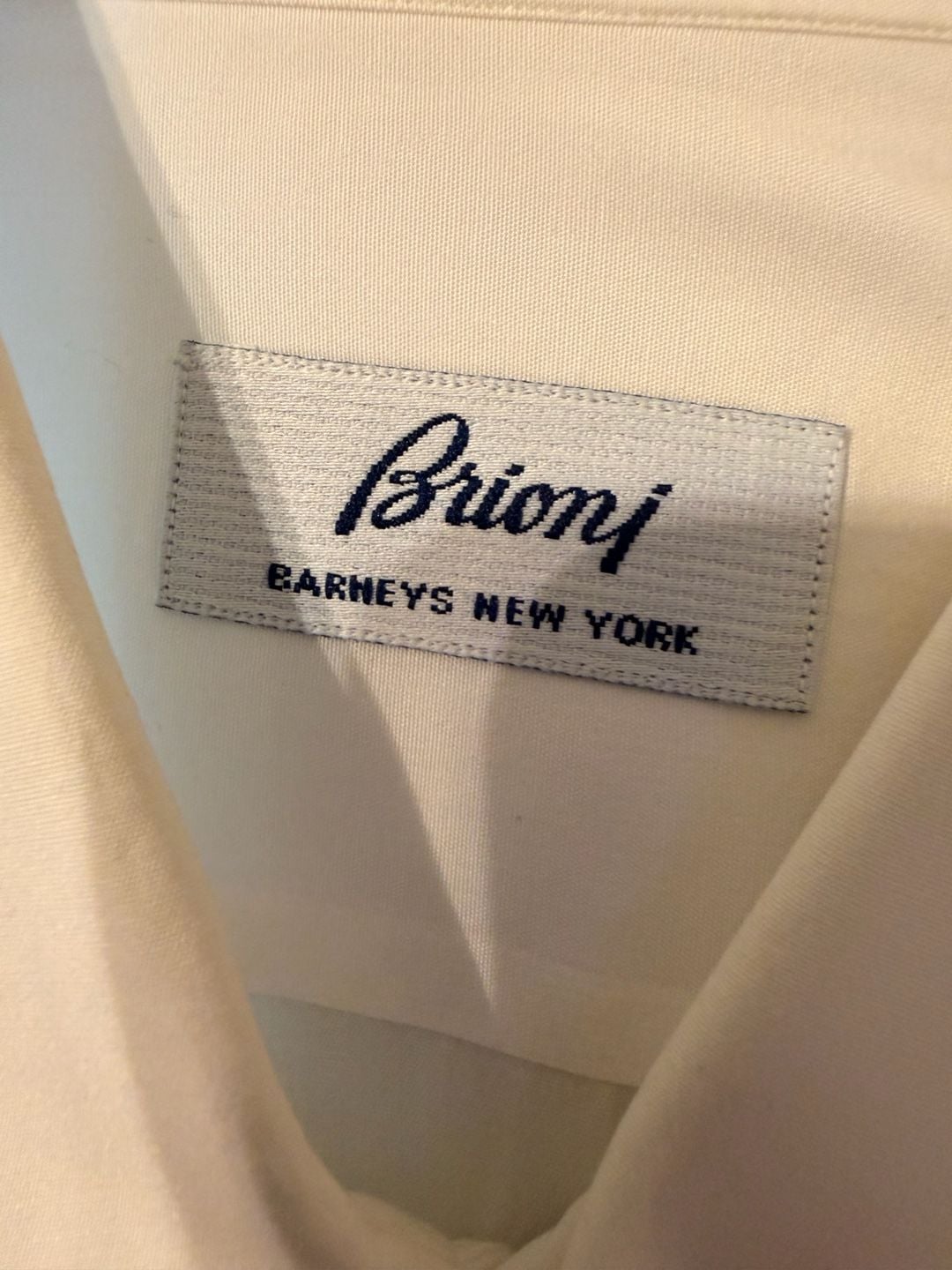 Brioni Barneys New York White Long Sleeve Dress Shirt 100% Cotton Made In Italy 2