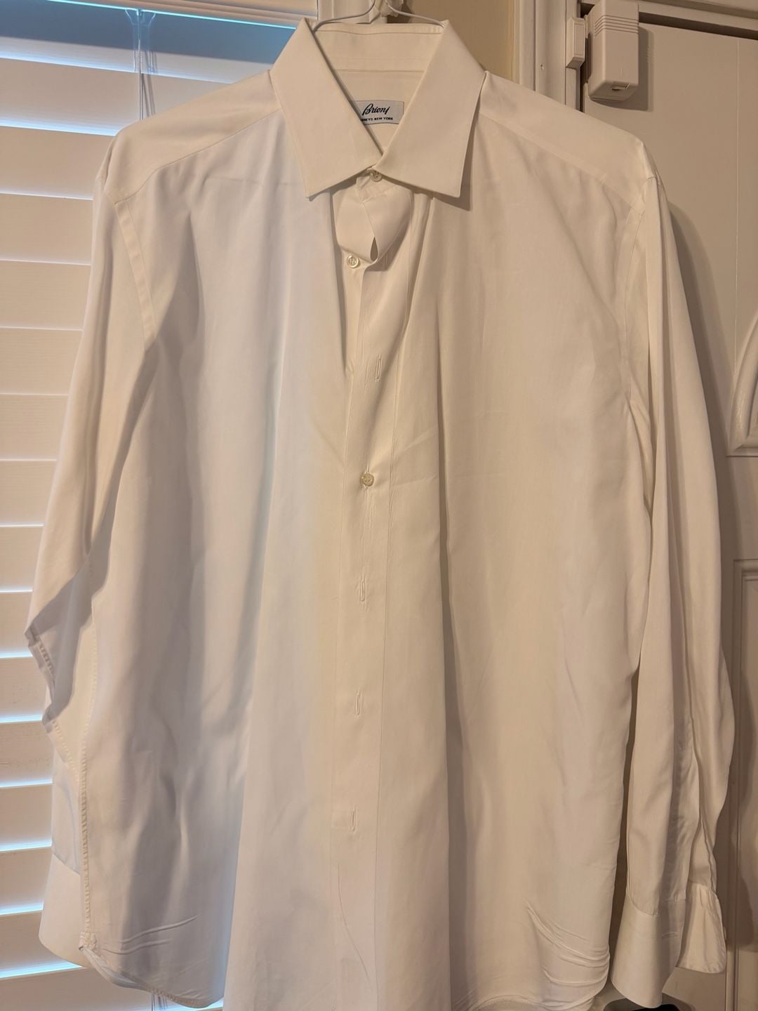 Brioni Barneys New York White Long Sleeve Dress Shirt 100% Cotton Made In Italy 3