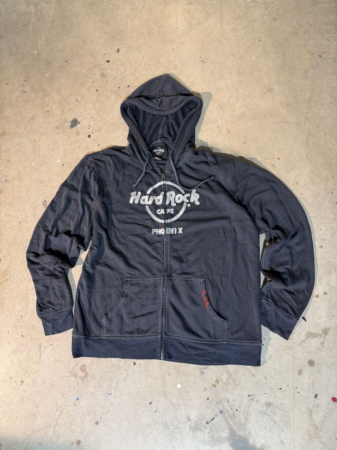 Hard Rock Cafe Phoenix Full Zip Hoodie Black Men's XXL 2