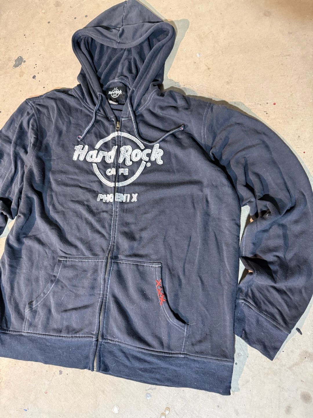 Hard Rock Cafe Phoenix Full Zip Hoodie Black Men's XXL 3