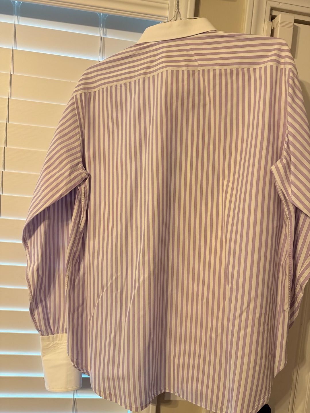 Brioni for Neiman Marcus Purple and White Striped French Cuff Dress Shirt 5