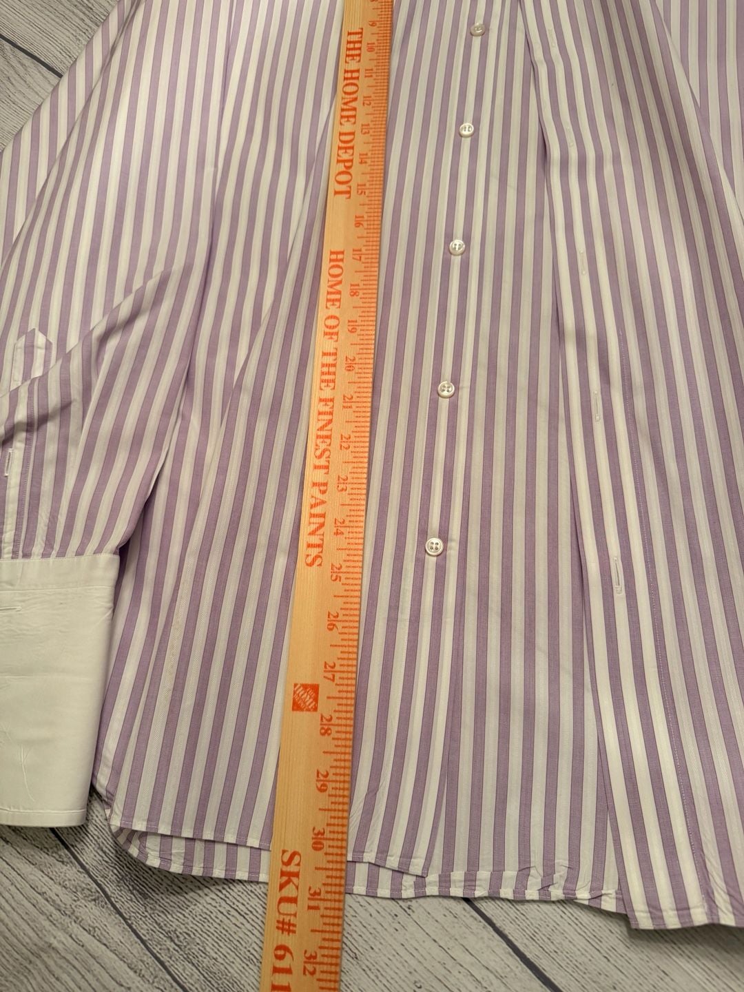 Brioni for Neiman Marcus Purple and White Striped French Cuff Dress Shirt 6