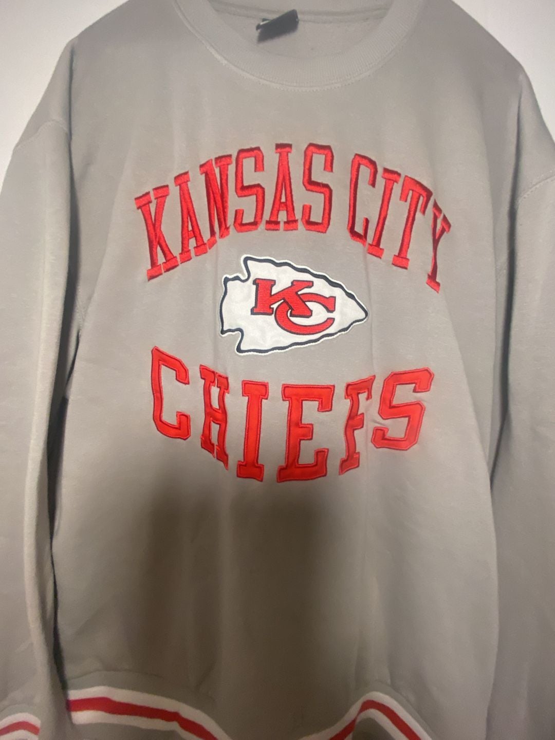 Ultra Game NFL Kansas City Chiefs Grey Crewneck Sweatshirt Men’s XL 4