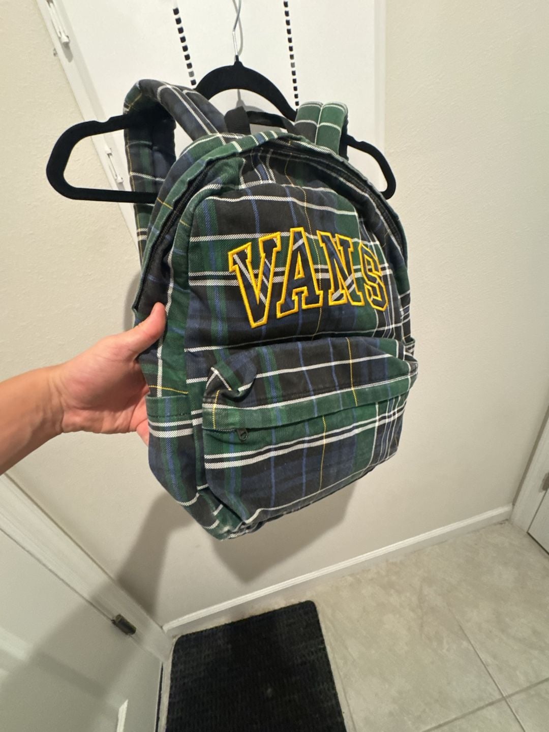 Vans Old Skool Pine Forest Plaid Mini Backpack Green 3
