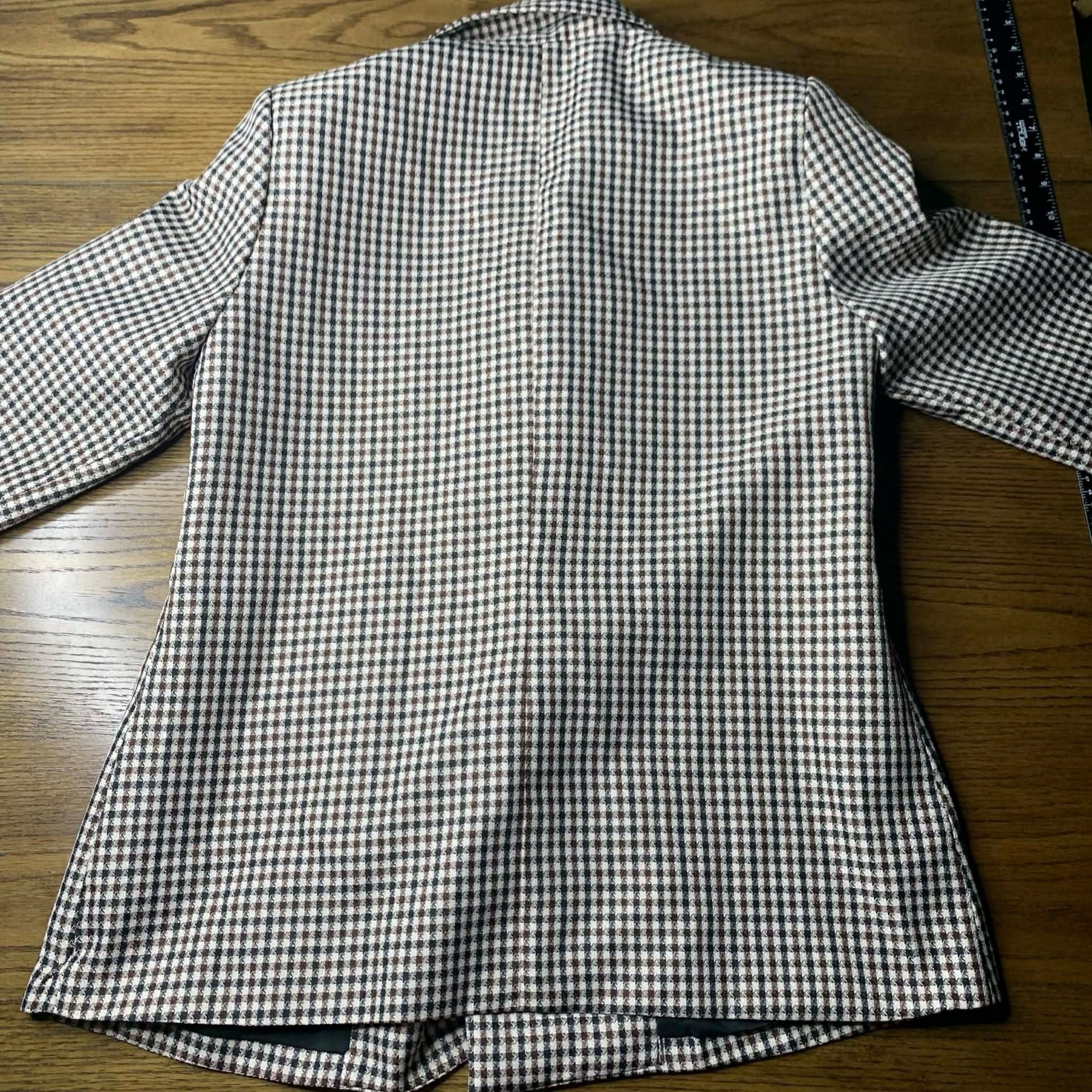 Unbranded Brown Houndstooth Blazer Jacket Size L 7