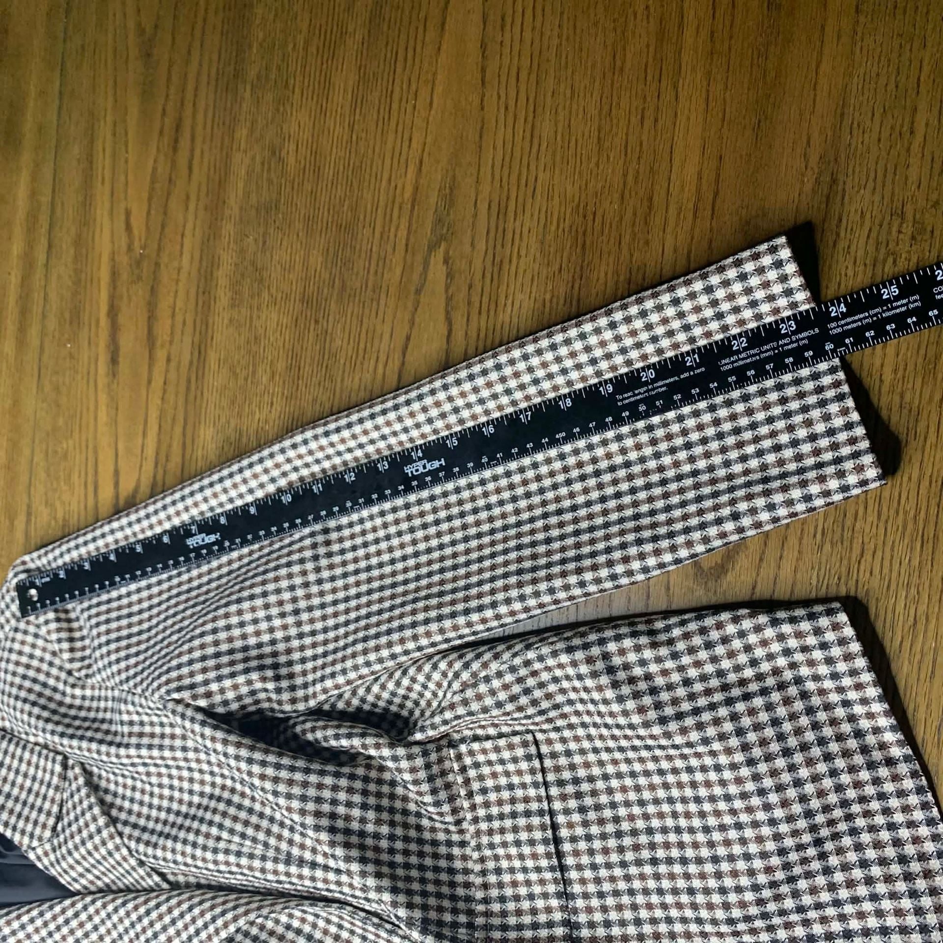 Unbranded Brown Houndstooth Blazer Jacket Size L 8