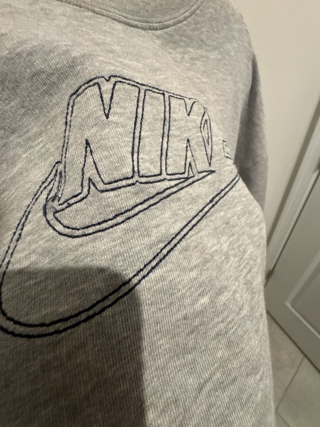 Vintage Nike Grey Crewneck Sweatshirt with Embroidered Swoosh Logo Size XL 3