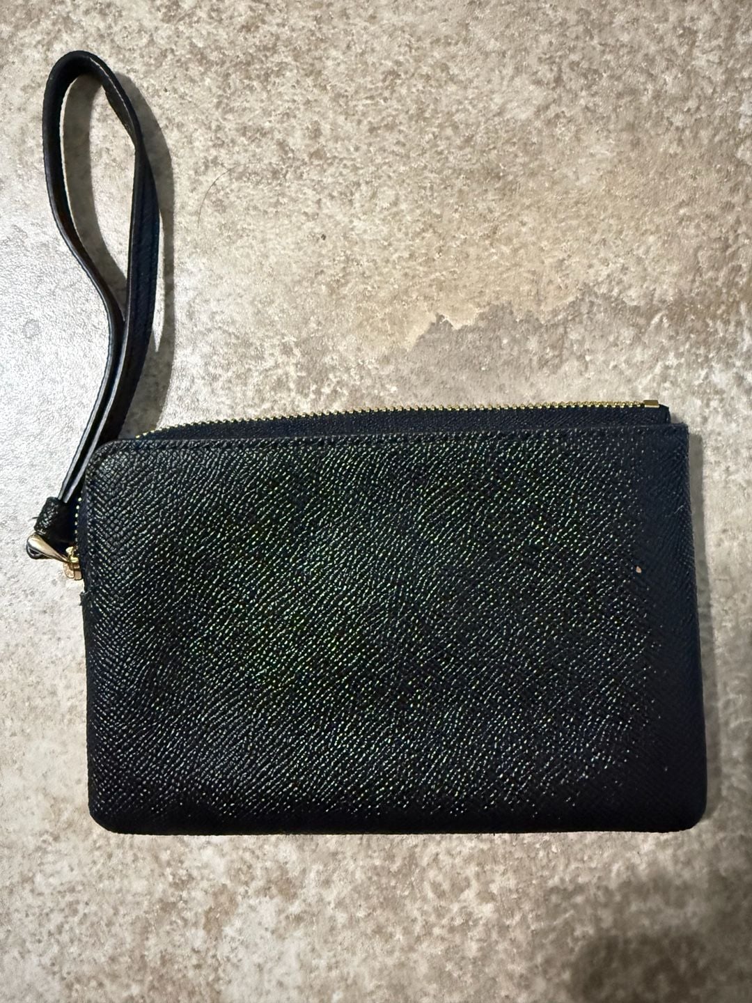 Coach Corner Zip Wristlet In Crossgrain Leather Black F58032 3
