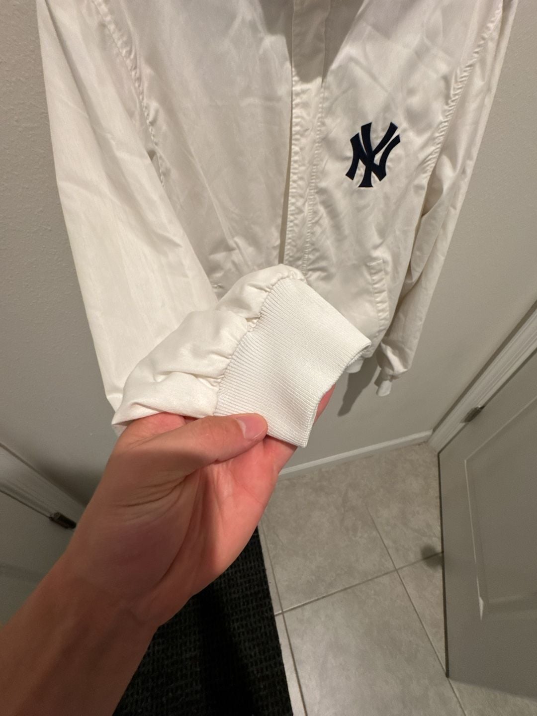Vintage Swingster New York Yankees White Full-Zip Jacket Medium Made in USA 3