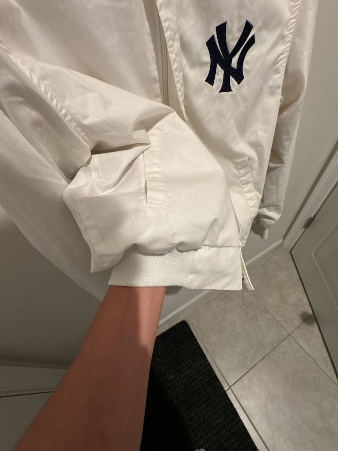 Vintage Swingster New York Yankees White Full-Zip Jacket Medium Made in USA 4