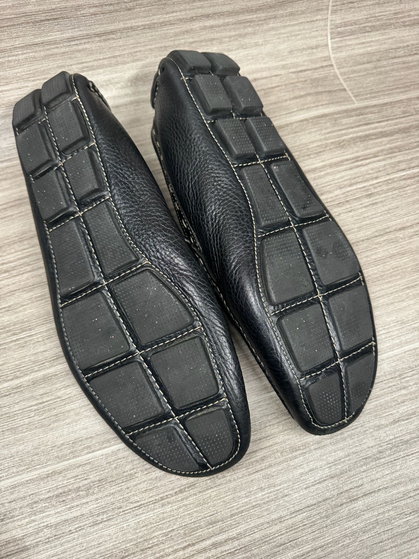 To Boot New York Adam Derrick Black Pebbled Leather Driving Loafers 4